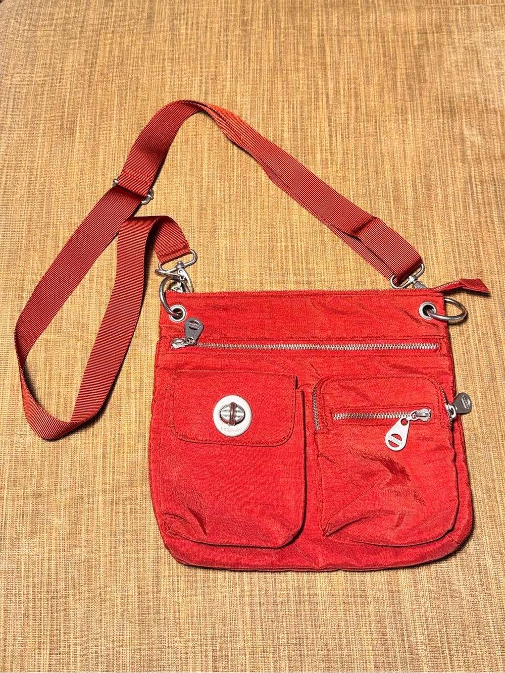 Baggallini Burnt Orange Nylon Crossbody Bag